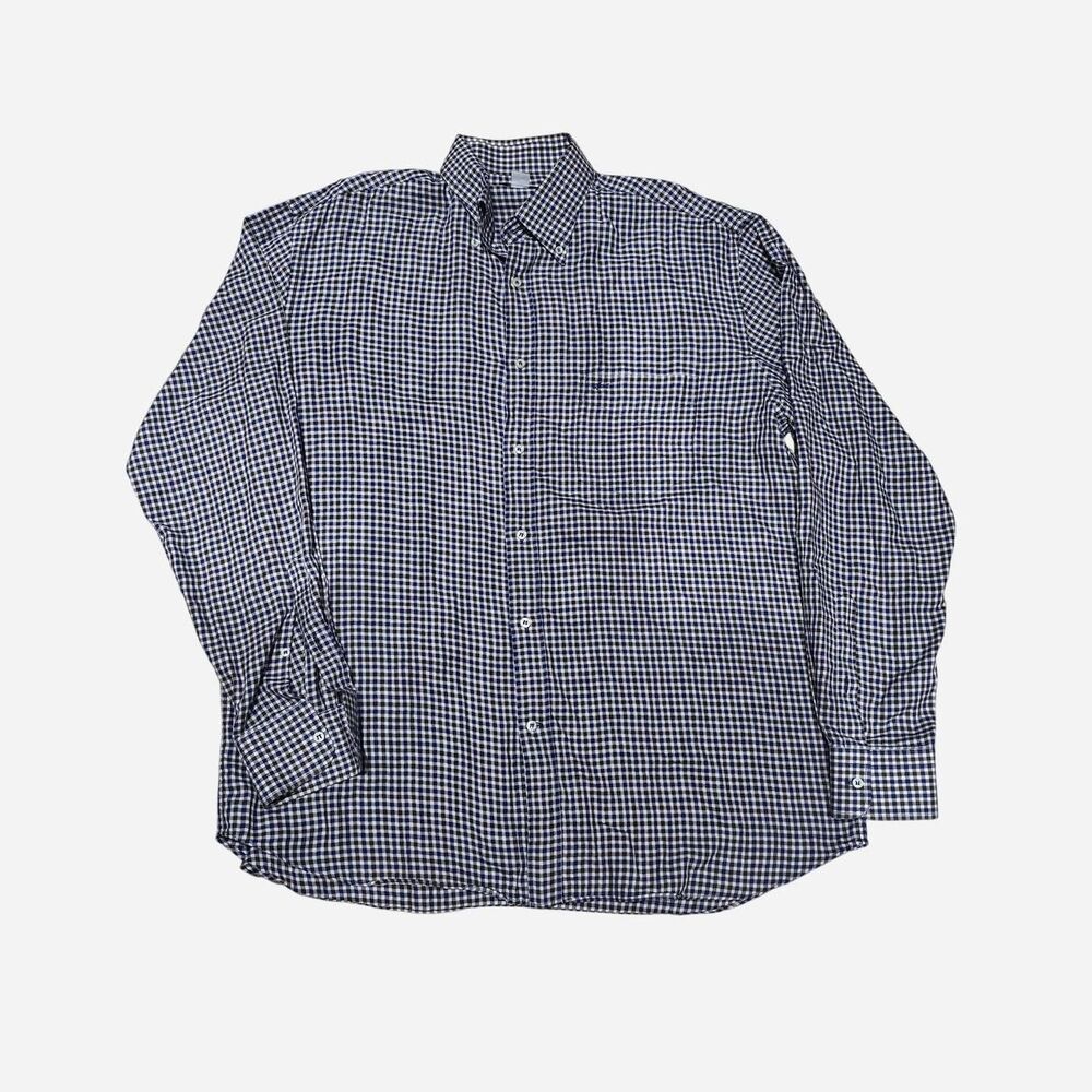 Paul & Shark Yachting Button up shirt Men's Size Large brown and blue gingham
